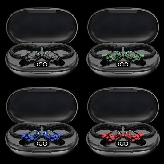F8 Hanging Ear Stereo Wireless Bluetooth Earphones With Charging Bin(Green Double Ear) by buy2fix