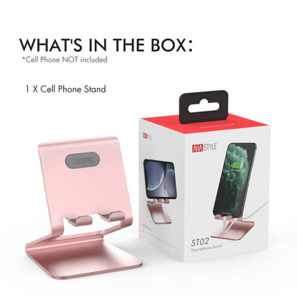 AhaStyle ST02 Mobile Phone Aluminum Alloy Fixed Bracket Storage Charging Base(Rose Gold) by AhaStyle