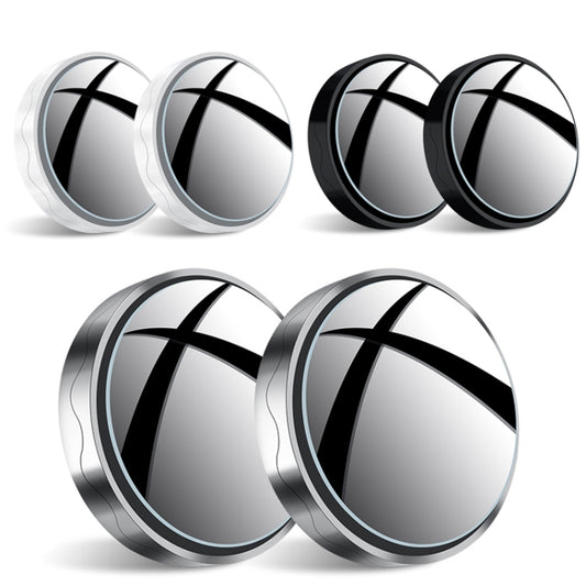 1pair Reversing Mirror Small Round Mirror HD Large View Suction Cup Blind Spot Mirror(Black) by buy2fix