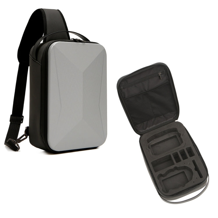 For DJI Mini 3 / Mini 3 Pro Hard Shell Storage Bag Box Chest Bag Shoulder Bag Messenger Bag(Silver) - Carry Cases & Bags by buy2fix | Online Shopping UK | buy2fix