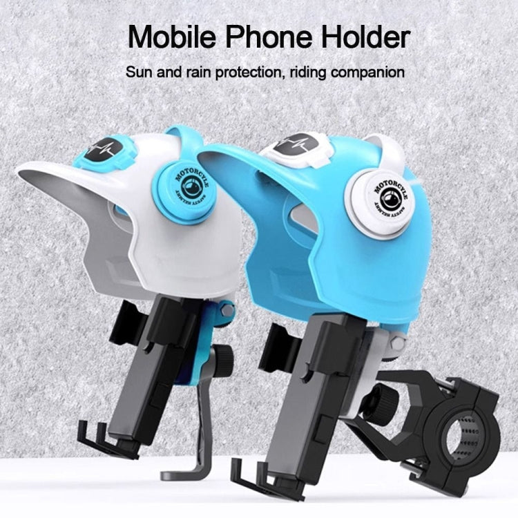 Small Helmet Sunscreen Phone Stand Bracket Motorcycle Mobile Phone Holder,Spec: Handlebar White -  by buy2fix | Online Shopping UK | buy2fix