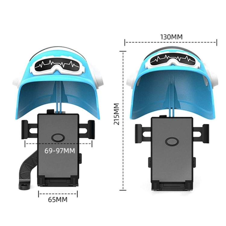 Small Helmet Sunscreen Phone Stand Bracket Motorcycle Mobile Phone Holder,Spec: Rearview Mirror Blue -  by buy2fix | Online Shopping UK | buy2fix