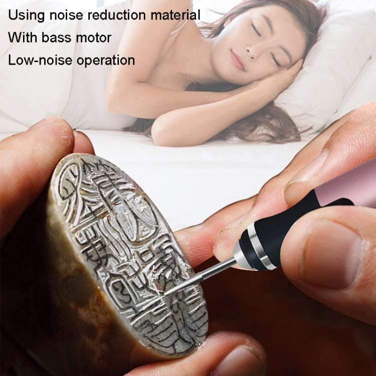 SNJ-3681 Mini Engraving Pen Wireless Polishing Electric Grinder, Style: Silver+Grinding Head+Cutting Blade+Carving Stencil - Abrasive Tools & Accessories by buy2fix | Online Shopping UK | buy2fix