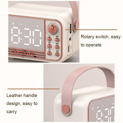 S11 Handheld Retro Alarm Clock Bluetooth Speaker Desktop Portable Clock(Pink) - Desktop Speaker by buy2fix | Online Shopping UK | buy2fix