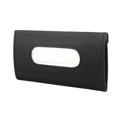 Car Sun Visor Tissue Holder Leather Hanging Storage Box(Black) - In Car by buy2fix | Online Shopping UK | buy2fix