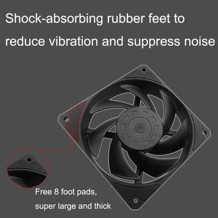 MF12025 4pin High Air Volume High Wind Pressure FDB Magnetic Suspension Chassis Fan 3000rpm (Black) by buy2fix