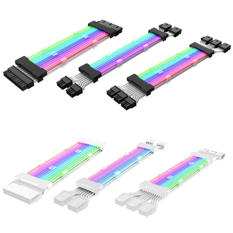 Double 8pin Graphics Card Power Supply Wire Black 5V ARGB Neon Color Line by buy2fix