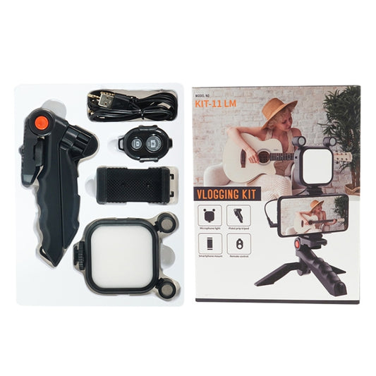 KIT-11LM Tripod Fill Light With Microphone Vlogging Kit For Live Phone Recording(Black) by buy2fix