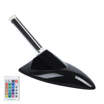 Car Solar Shark Fin With Antenna LED Warning Light, Specification: Black with Remote Control by buy2fix