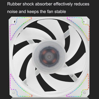 MF12025 5V ARGB 12cm Water Cold Radiator Large Air Volume Chassis Fan(White) by buy2fix