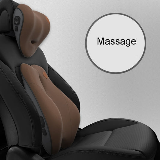 SR-21 Car Lumbar Cushion Headrest Seat Memory Foam Accessories, Style: Massage Headrest (Brown) by buy2fix