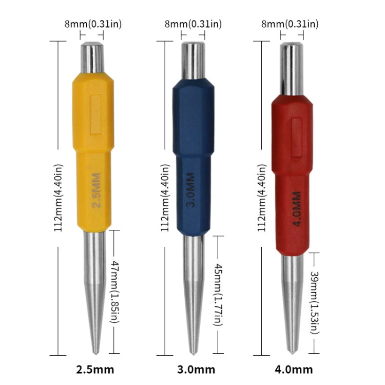 High Hardness Cylindrical Center Punch Drilling Positioning Tools(3pcs/set) - Others by buy2fix | Online Shopping UK | buy2fix