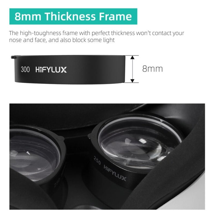 For Oculus Quest 2 Hifylux Q2-QF11 1pair Myopia Lens Frame Aspheric Resin VR Glasses Accessories(300 Degrees) - Consumer Electronics by Hifylux | Online Shopping UK | buy2fix