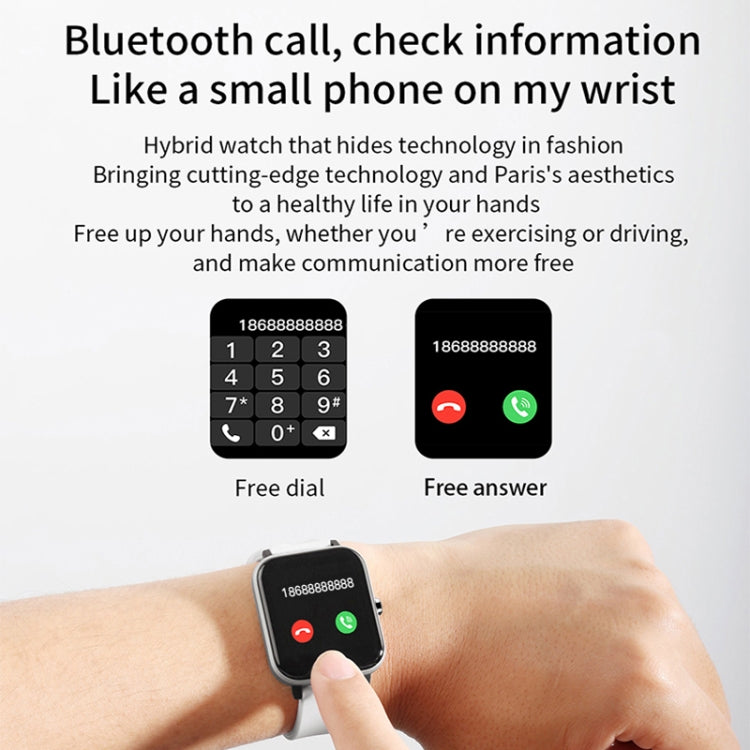 H10 1.69 inch Screen Bluetooth Call Smart Watch, Support Heart Rate/Blood Pressure/Sleep Monitoring, Color: Black - Smart Wear by buy2fix | Online Shopping UK | buy2fix