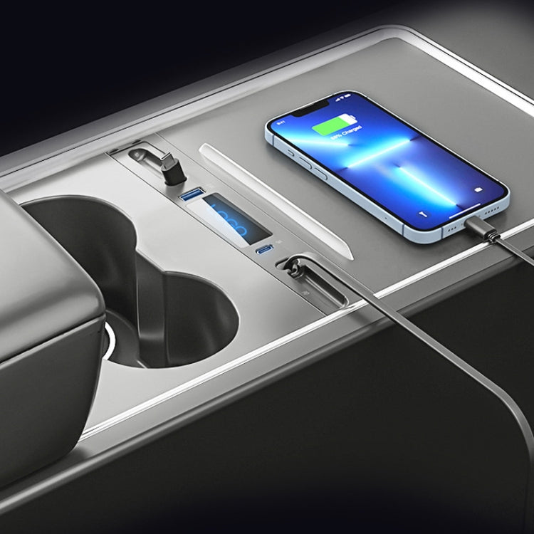 For Tesla Model 3 / Y 27W Quick Interior Charger Intelligent USB-C/Type-C Docking Station HUB by buy2fix