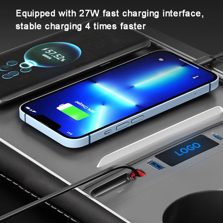 For Tesla Model 3 / Y 27W Quick Interior Charger Intelligent USB-C/Type-C Docking Station HUB by buy2fix