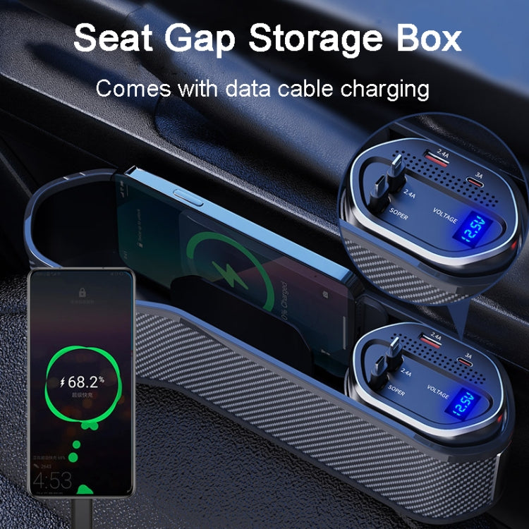Vehicle Seat Gap Storage Box Organizer Front Seat Console Side Pocket ,Spec: Wireless Charging Upgrade Wire -  by buy2fix | Online Shopping UK | buy2fix