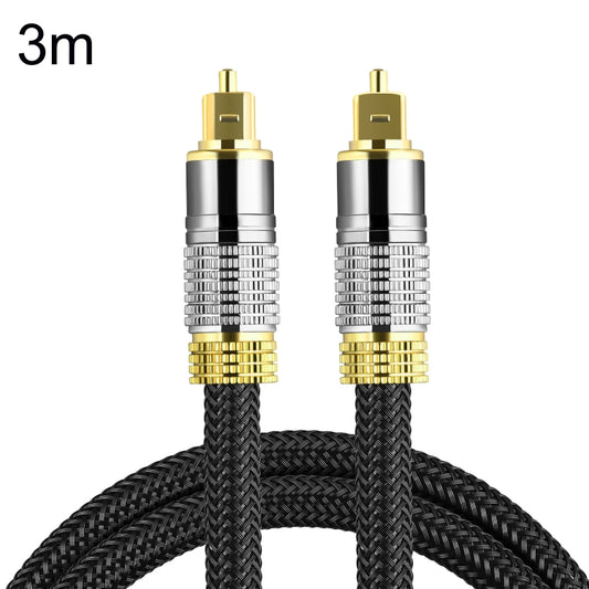 CO-TOS101 3m Optical Fiber Audio Cable Speaker Power Amplifier Digital Audiophile Square To Square Signal Cable(Bright Gold Plated) by buy2fix