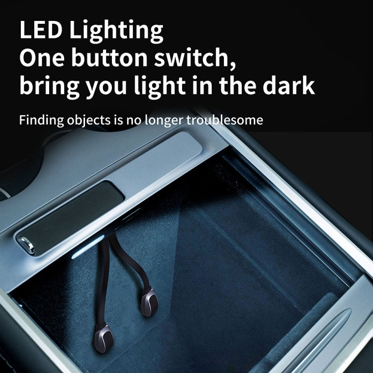 For Tesla Model 3/Y Car T09 Center Console 27W 3-in-1 USB Hub Docking Station(Gray Black) by buy2fix