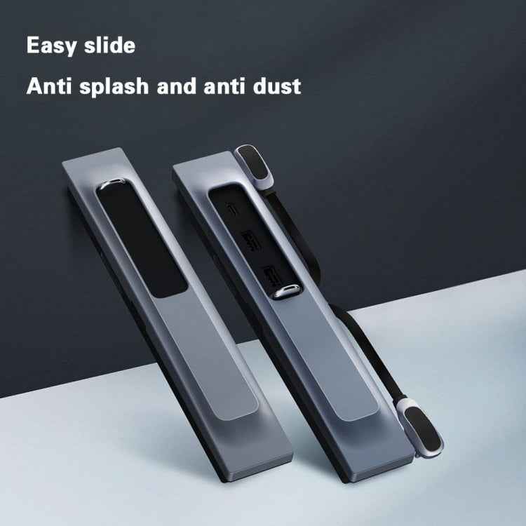 For Tesla Model 3/Y Car T09 Center Console 27W 3-in-1 USB Hub Docking Station(Gray Black) by buy2fix