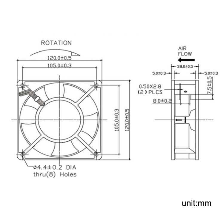 XIN RUI FENG XRF12038HASL 220V Oil Bearing 12cm Cooling Fan by XIN RUI FENG