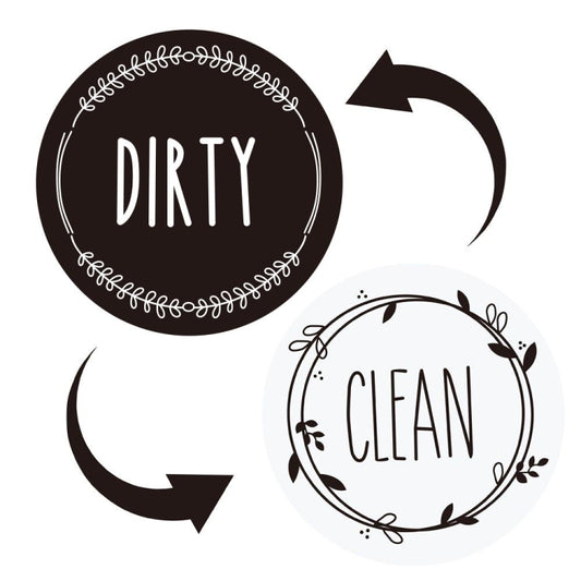 Dishwasher Round Magnet Clean Dirty Sign Double-Sided Dishwasher Magnet Cover(Black White) - Dish Washers & Accessories by buy2fix | Online Shopping UK | buy2fix