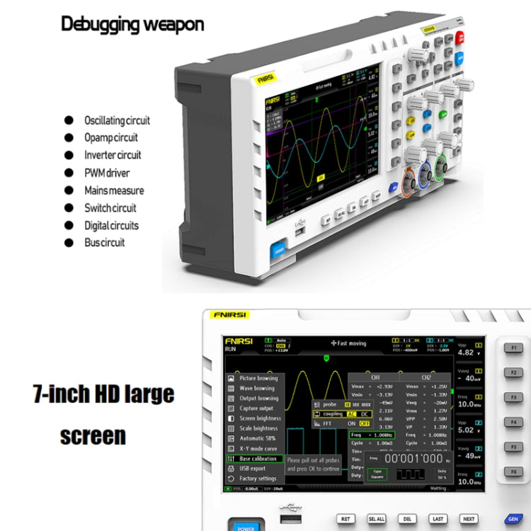 FNIRSI 1014D 2 in 1 Dual-channel 100M Bandwidth Digital Oscilloscope 1GS Sampling Signal Generator, US Plug -  by FNIRSI | Online Shopping UK | buy2fix