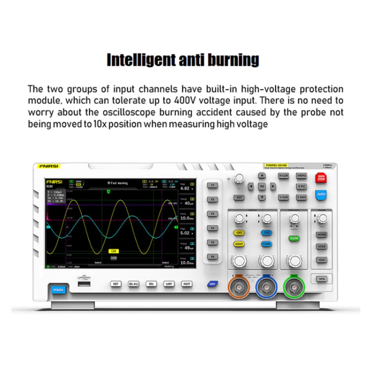 FNIRSI 1014D +P4100 Probe 2 in 1 Dual-channel 100M Bandwidth Digital Oscilloscope 1GS Sampling Signal Generator, US Plug -  by FNIRSI | Online Shopping UK | buy2fix