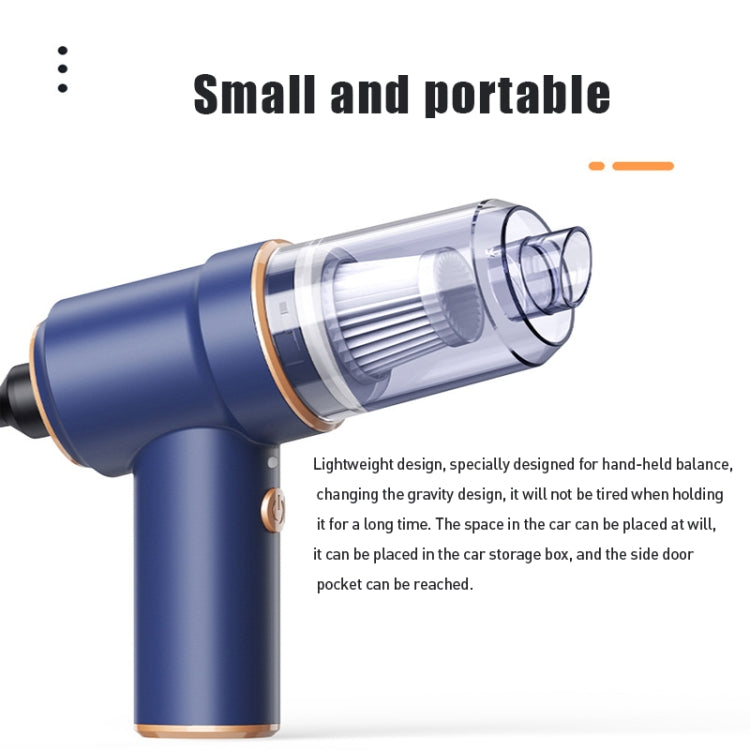 Small Wireless Charging Car Vacuum Cleaner Handheld High Power Vacuum Cleaner, Sort by color: 117C-Blue by buy2fix