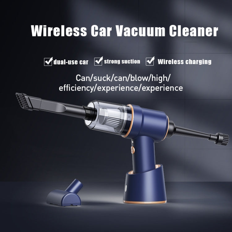 Small Wireless Charging Car Vacuum Cleaner Handheld High Power Vacuum Cleaner, Sort by color: 117CD-Black by buy2fix