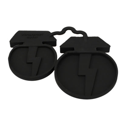 For Tesla Model3/Y 2pcs Charging Port Silicone Dustproof Waterproof Cover, Color: Conjoined Black by buy2fix