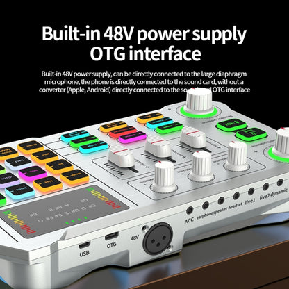X10 Bluetooth Sound Card Studio Record With 48V XLR OTG Port Interface(White) - Live Sound Effects Processors by buy2fix | Online Shopping UK | buy2fix