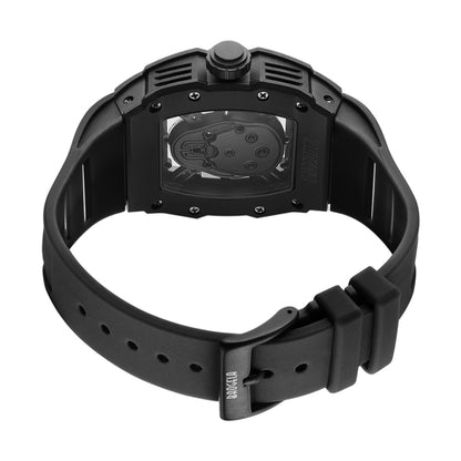 BAOGELA 224141 Hollow Skull Luminous Sports 304 Stainless Steel Silicone Men Watch(Black Shell Rose Face Black Belt) - Silicone Strap Watches by BAOGELA | Online Shopping UK | buy2fix