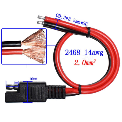 2pcs 20A Solar Car Battery SAE Power Extension Cable 30cm by buy2fix