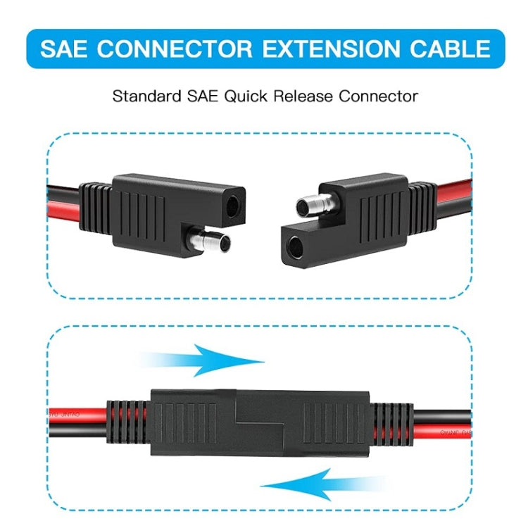 2pcs 20A Solar Car Battery SAE Power Extension Cable 100cm by buy2fix