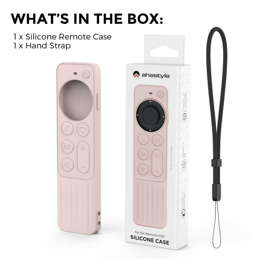 For Apple TV Siri Remote 2/3 AhaStyle PT166 Remote Controller Silicone Protective Case Striped Non-Slip Anti-Drop Cover(Pink) by AhaStyle