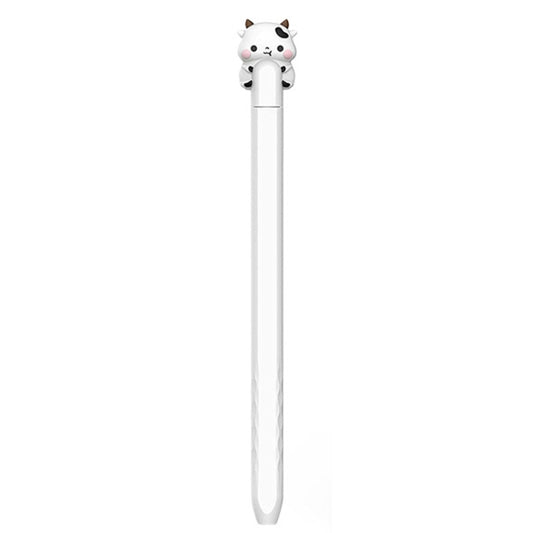 For Apple Pencil 2 AhaStyle PT-LC129 Pen Case Cartoon Silicone Protective Case(Cow White) - Pencil Accessories by AhaStyle | Online Shopping UK | buy2fix