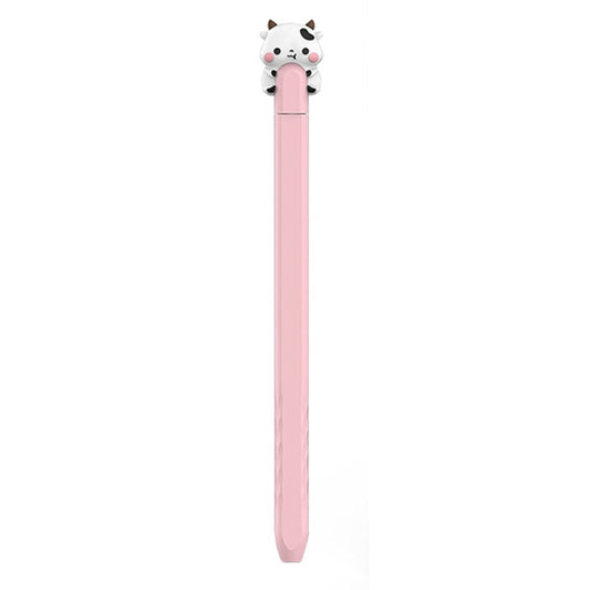 For Apple Pencil 2 AhaStyle PT-LC129 Pen Case Cartoon Silicone Protective Case(Cow Pink) - Pencil Accessories by AhaStyle | Online Shopping UK | buy2fix