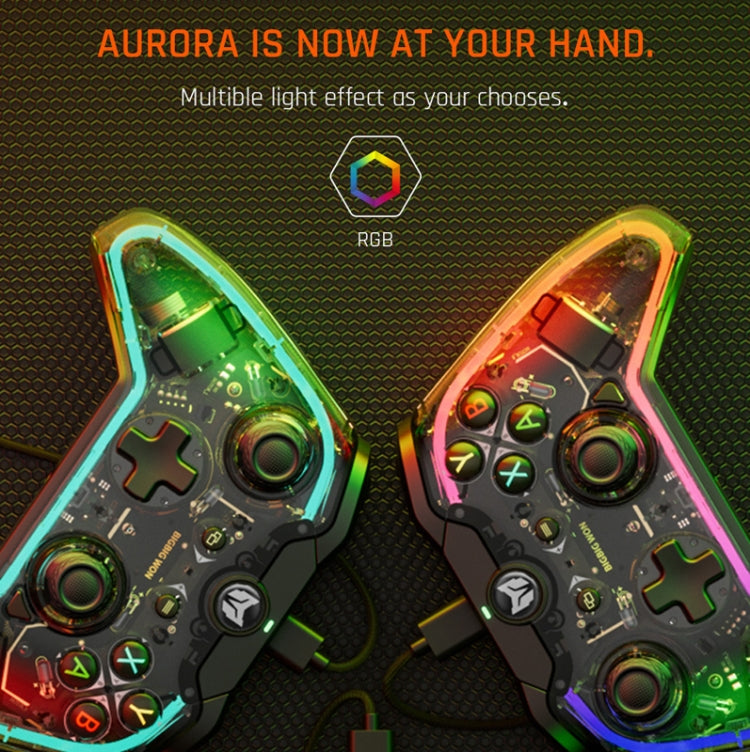 BIGBIGWON C1 S+R90 RGB Light Wired Gamepad Controller For PC/Switch - Gamepads by buy2fix | Online Shopping UK | buy2fix