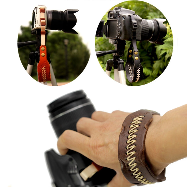 Zeku Retro Leather SLR Wristband Anti-drop Camera Wrist Strap without Camera(Red) - Camera Strap by buy2fix | Online Shopping UK | buy2fix