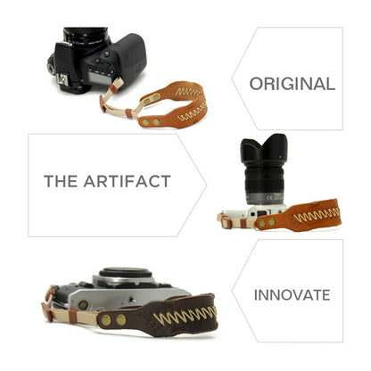 Zeku Retro Leather SLR Wristband Anti-drop Camera Wrist Strap without Camera(Blue) - Camera Strap by buy2fix | Online Shopping UK | buy2fix