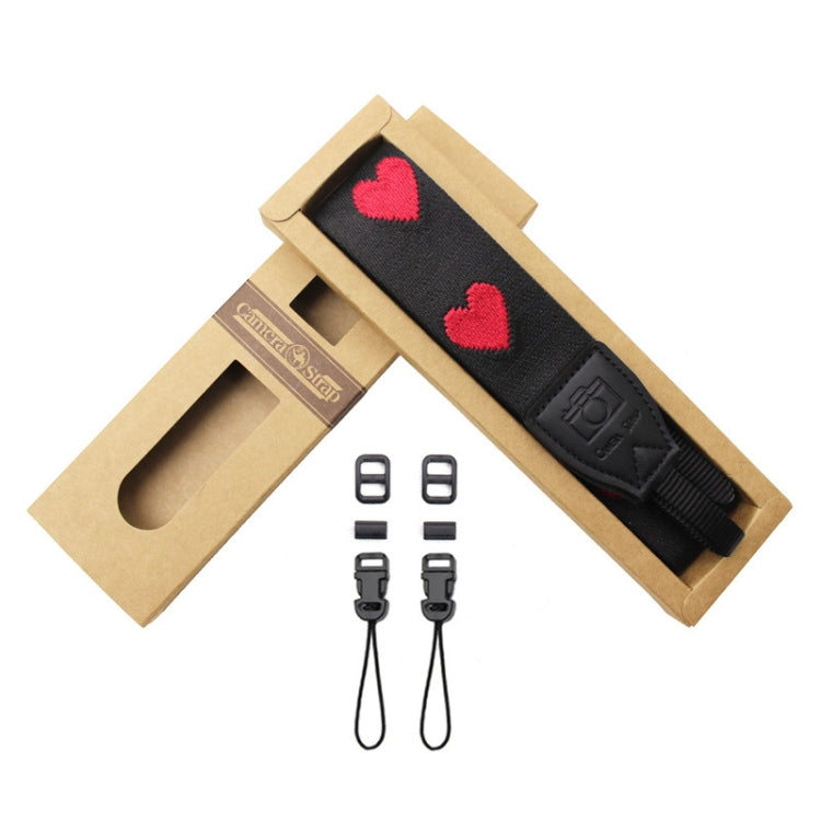 Embroidered Heart Pattern SLR Camera Strap Mirrorless Camera Love Lanyard(Girl Heart-B-Transfer) by buy2fix