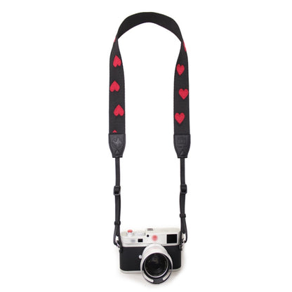 Embroidered Heart Pattern SLR Camera Strap Mirrorless Camera Love Lanyard(Spades-B-Transfer) by buy2fix