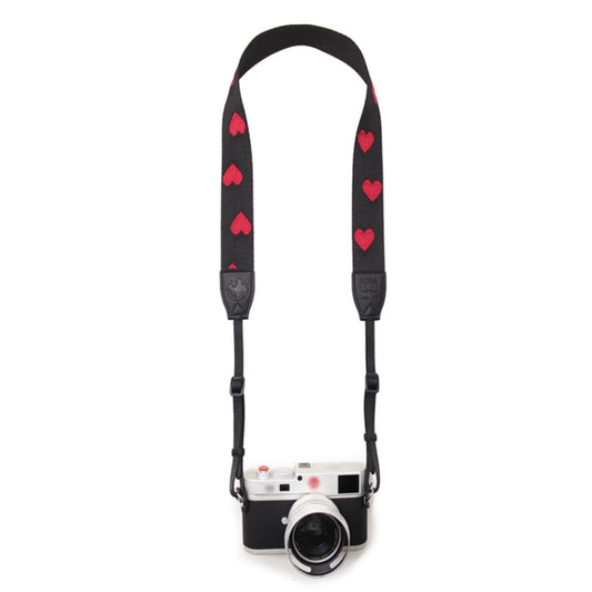 Embroidered Heart Pattern SLR Camera Strap Mirrorless Camera Love Lanyard(Spades-B-Transfer) by buy2fix