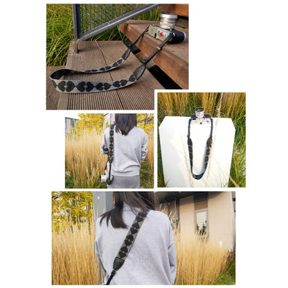 Embroidered Heart Pattern SLR Camera Strap Mirrorless Camera Love Lanyard(Spades-B-Transfer) by buy2fix