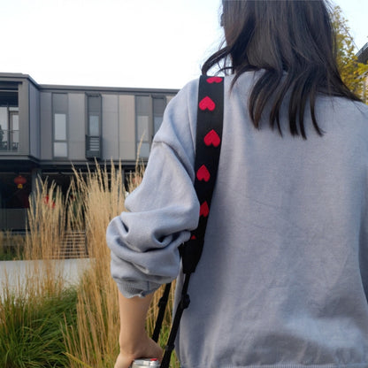 Embroidered Heart Pattern SLR Camera Strap Mirrorless Camera Love Lanyard(Classic 08-B-Transfer) by buy2fix