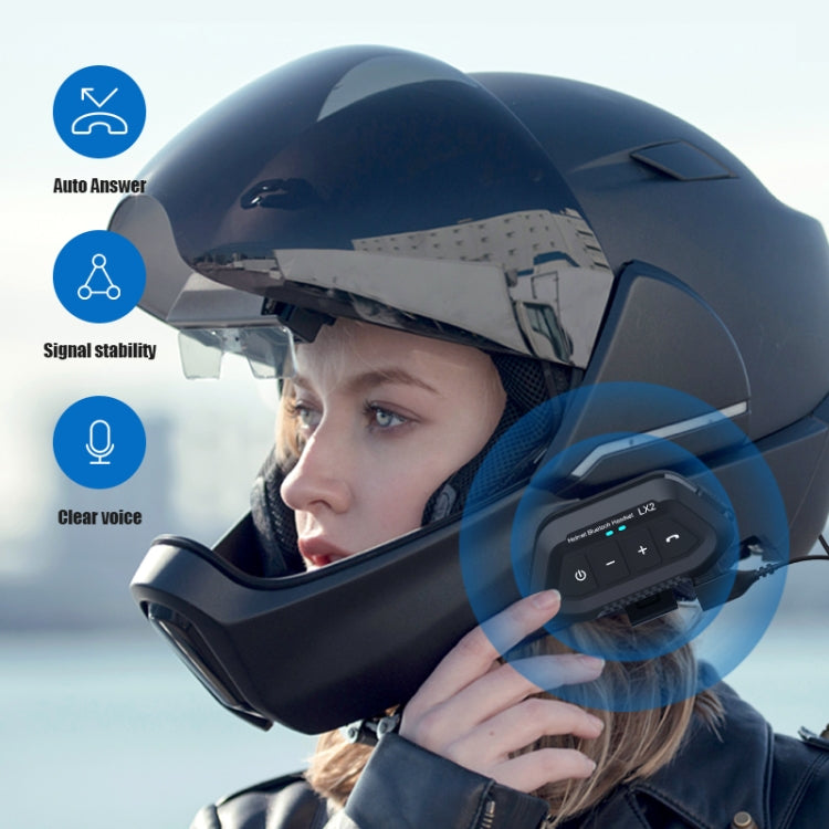 LX2 Motorcycle Helmet Bluetooth Earphone Waterproof Noise Canceling Motorcycle Headphones(White) - Motorcycle Walkie Talkie by buy2fix | Online Shopping UK | buy2fix