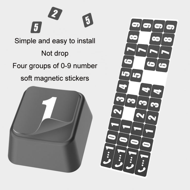 Aluminum Alloy Temporary Parking Number Plate Interior Decoration(Silver Black) by buy2fix