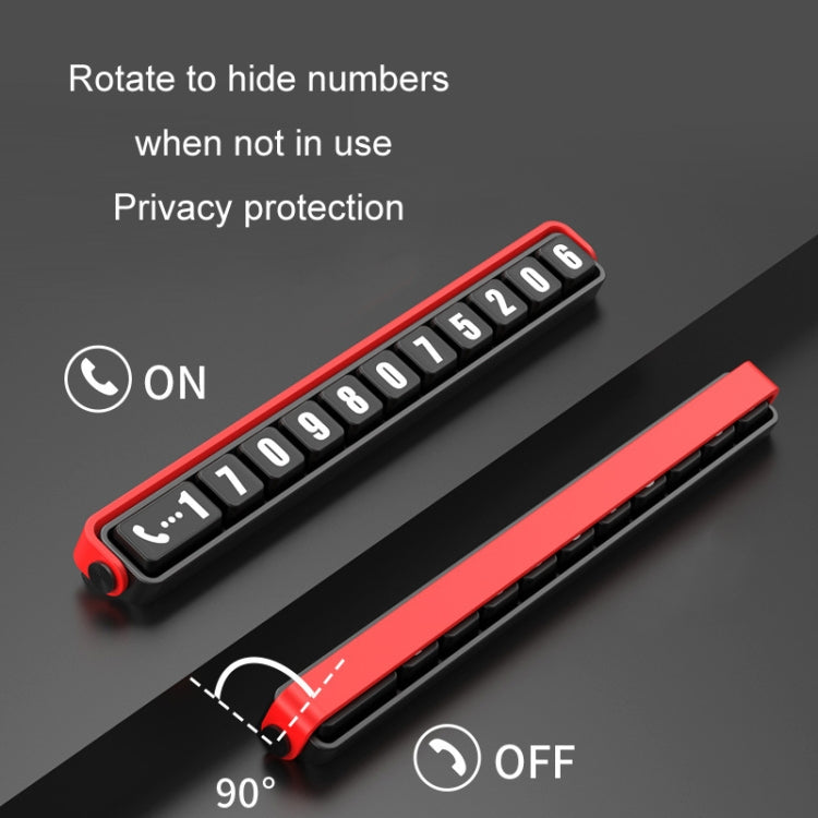 Aluminum Alloy Temporary Parking Number Plate Interior Decoration(Silver Black) by buy2fix