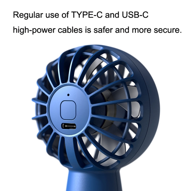 USB Outdoor Mini Handheld Brushless Motor Fan, Style: 1500mAh(Blue) - Electric Fans by buy2fix | Online Shopping UK | buy2fix